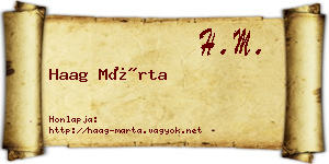Haag Márta névjegykártya