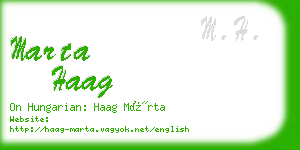 marta haag business card